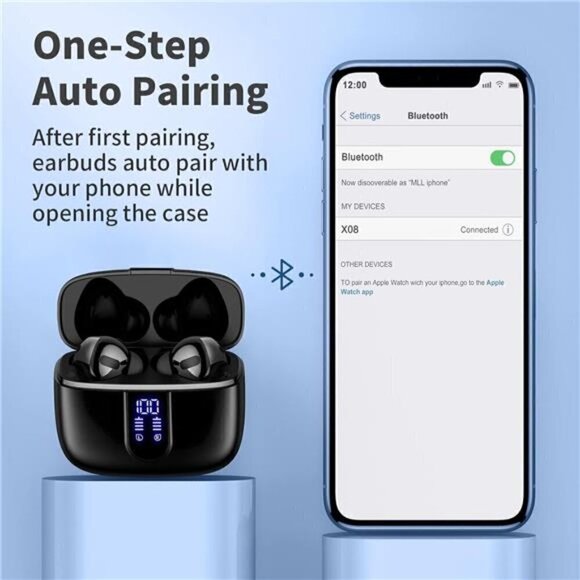 Bluetooth Headphone Wireless Earbud Airpods Pro 2 Charging Case Waterproof BLACK - Picture 5 of 6